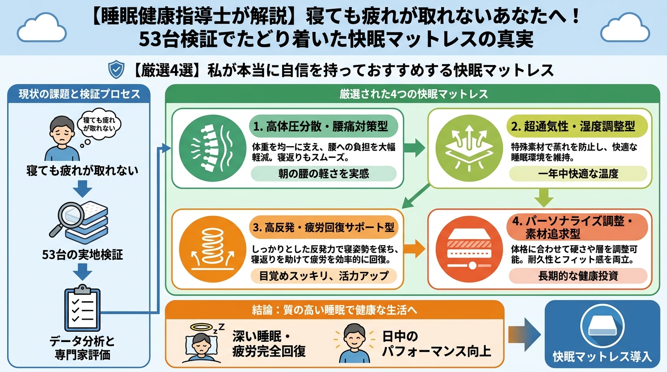 寝具 【厳選4選】私が本当に自信を持っておすすめする快眠マットレス