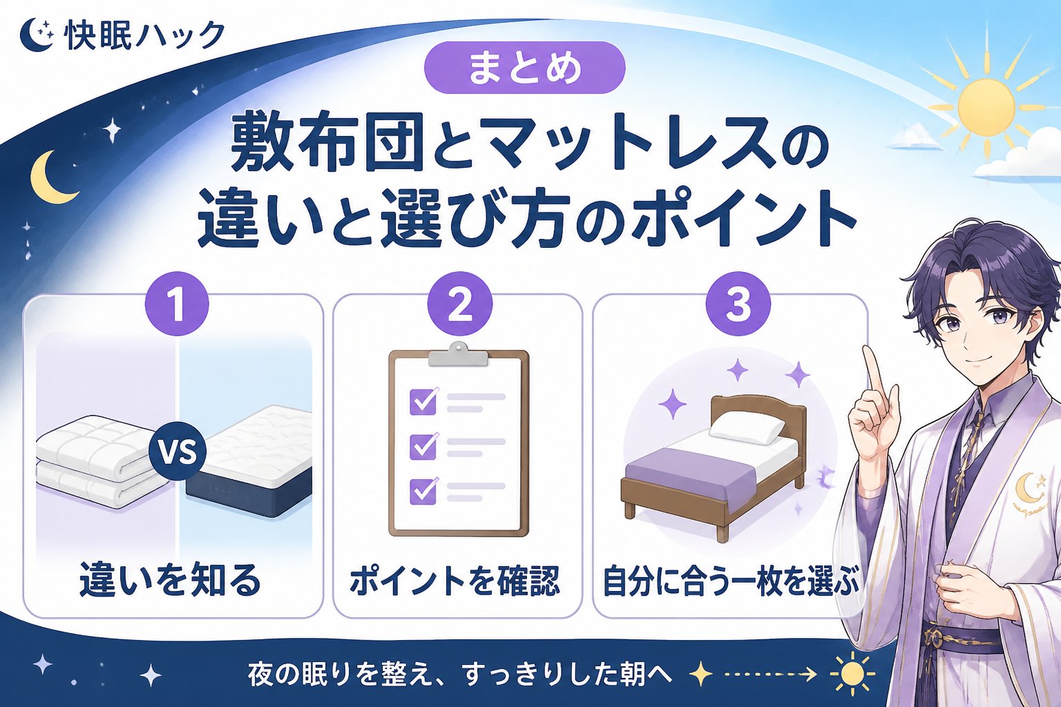 寝具 まとめ：敷布団とマットレスの違いと選び方のポイント