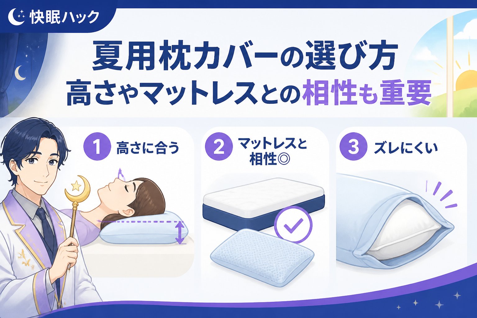 寝具 夏用枕カバーの選び方:高さやマットレスとの相性も重要