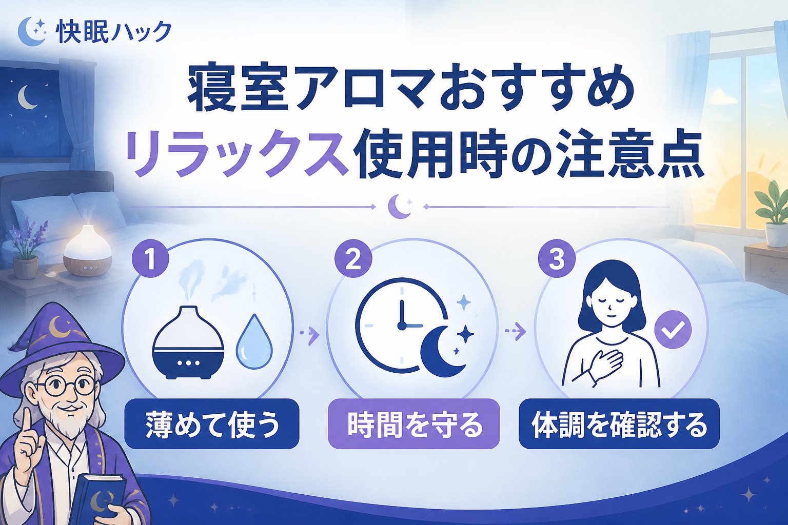 快眠グッズ 寝室アロマおすすめリラックス使用時の注意点