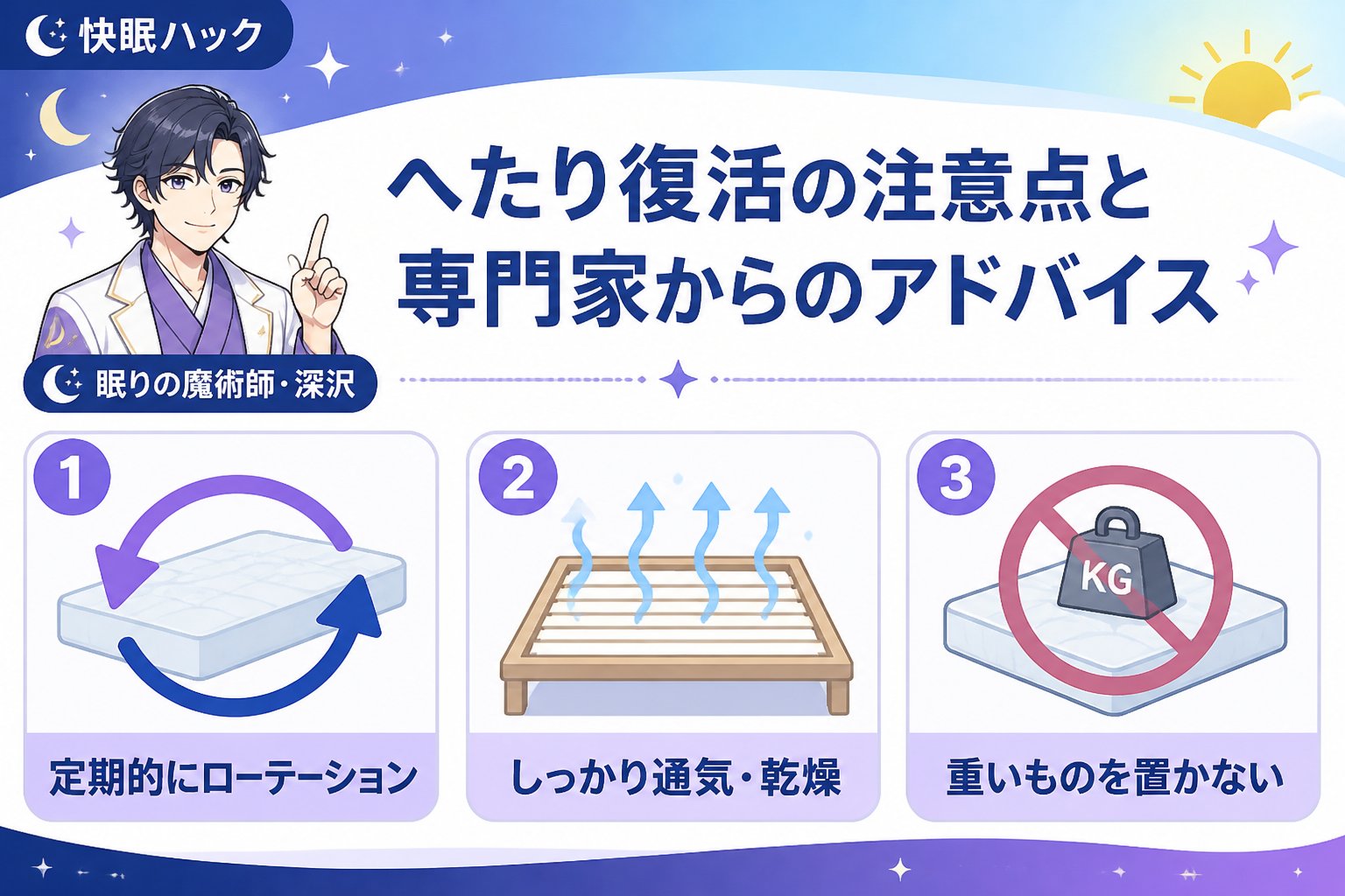 マットレス・快眠 へたり復活の注意点と専門家からのアドバイス