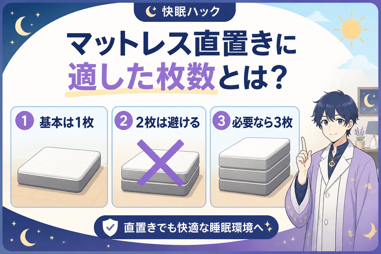 マットレス・快眠 マットレス直置きに適した枚数とは?