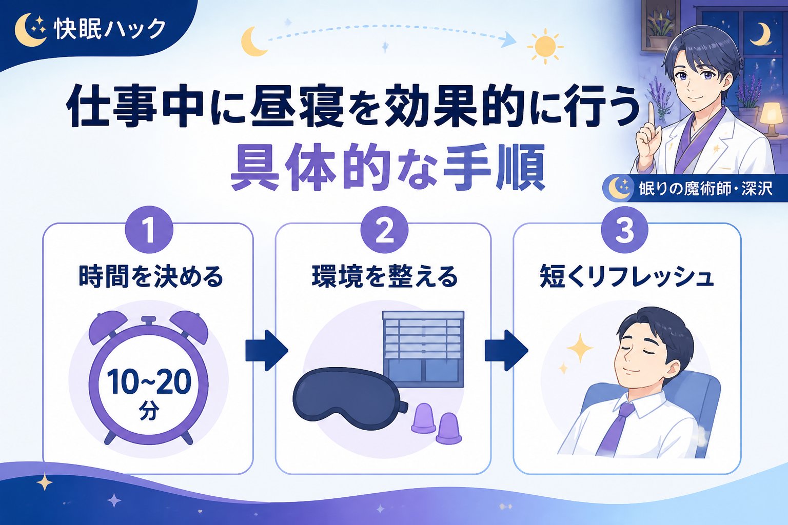 睡眠改善 仕事中に昼寝を効果的に行う具体的な手順