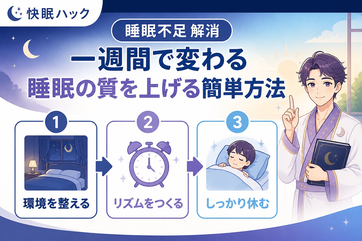 睡眠改善 睡眠不足 解消 一週間で変わる睡眠の質を上げる簡単方法