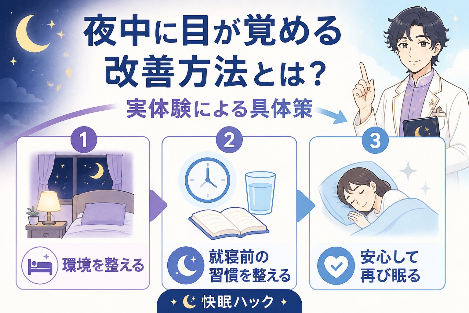 睡眠改善 夜中に目が覚める改善方法とは？実体験による具体策