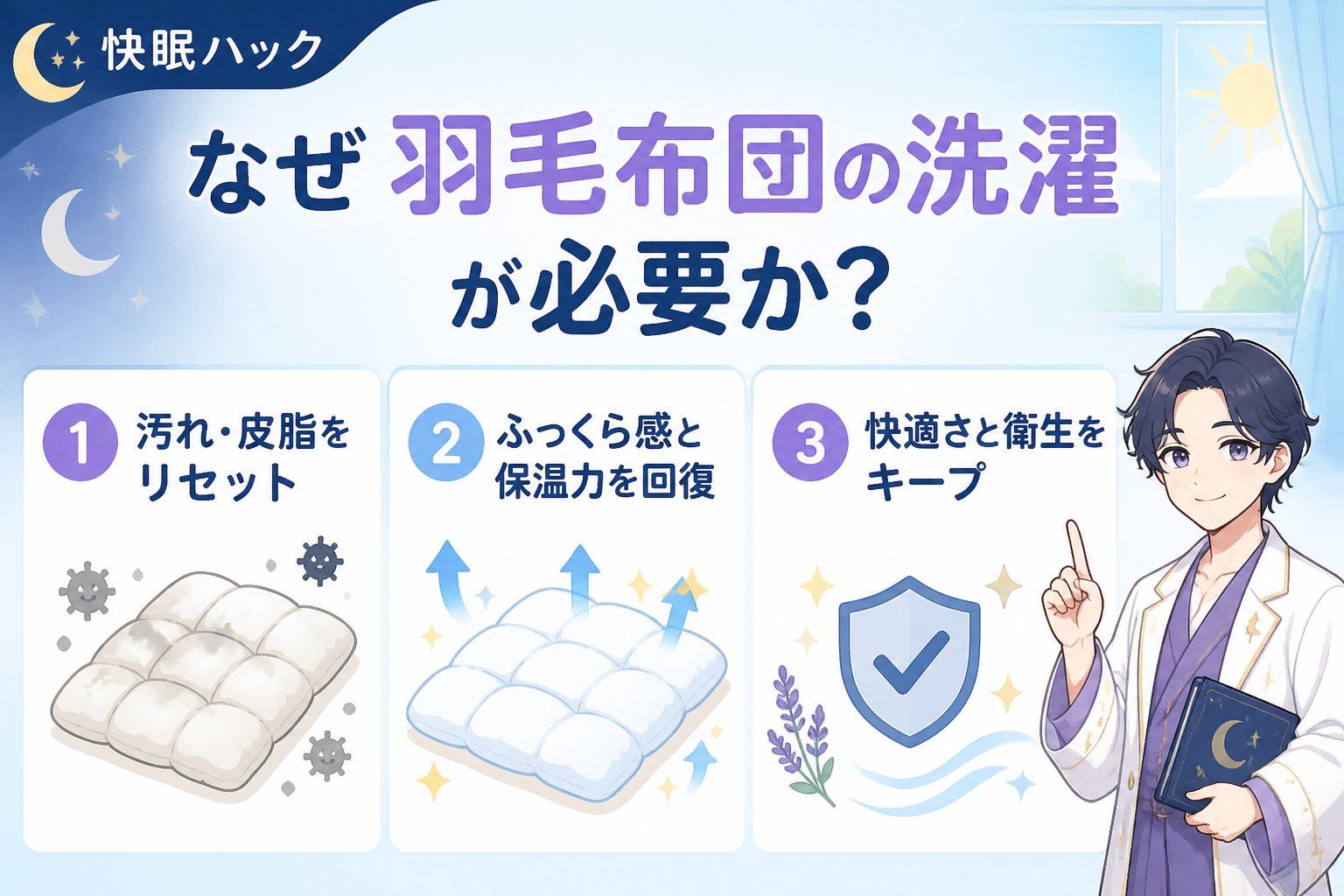 寝具 なぜ羽毛布団の洗濯が必要か？