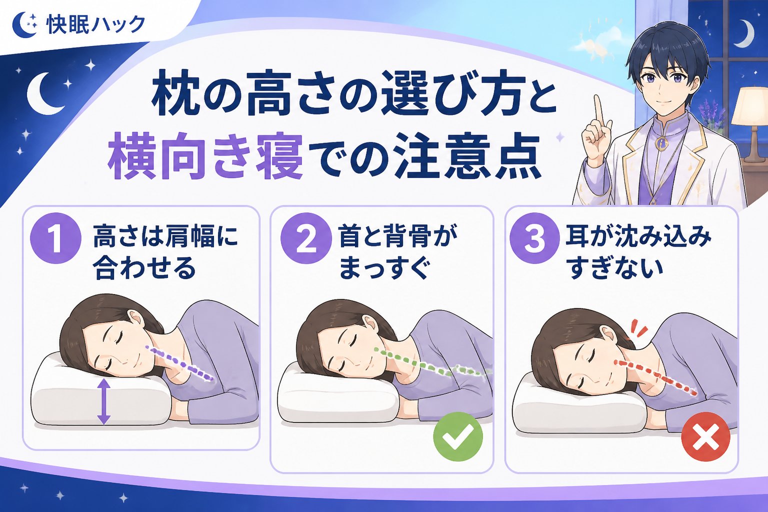 寝具 枕の高さの選び方と横向き寝での注意点