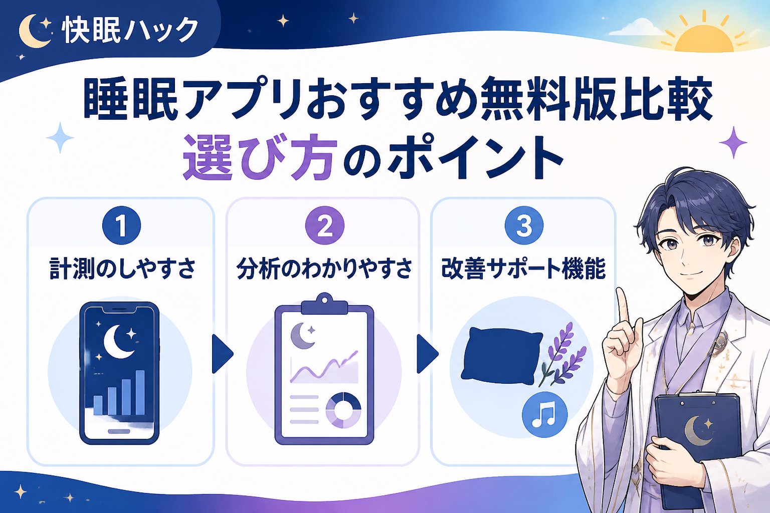 睡眠改善 睡眠アプリおすすめ無料版比較|選び方のポイント