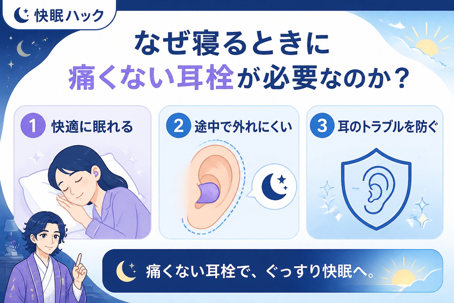 快眠グッズ なぜ寝るときに痛くない耳栓が必要なのか?