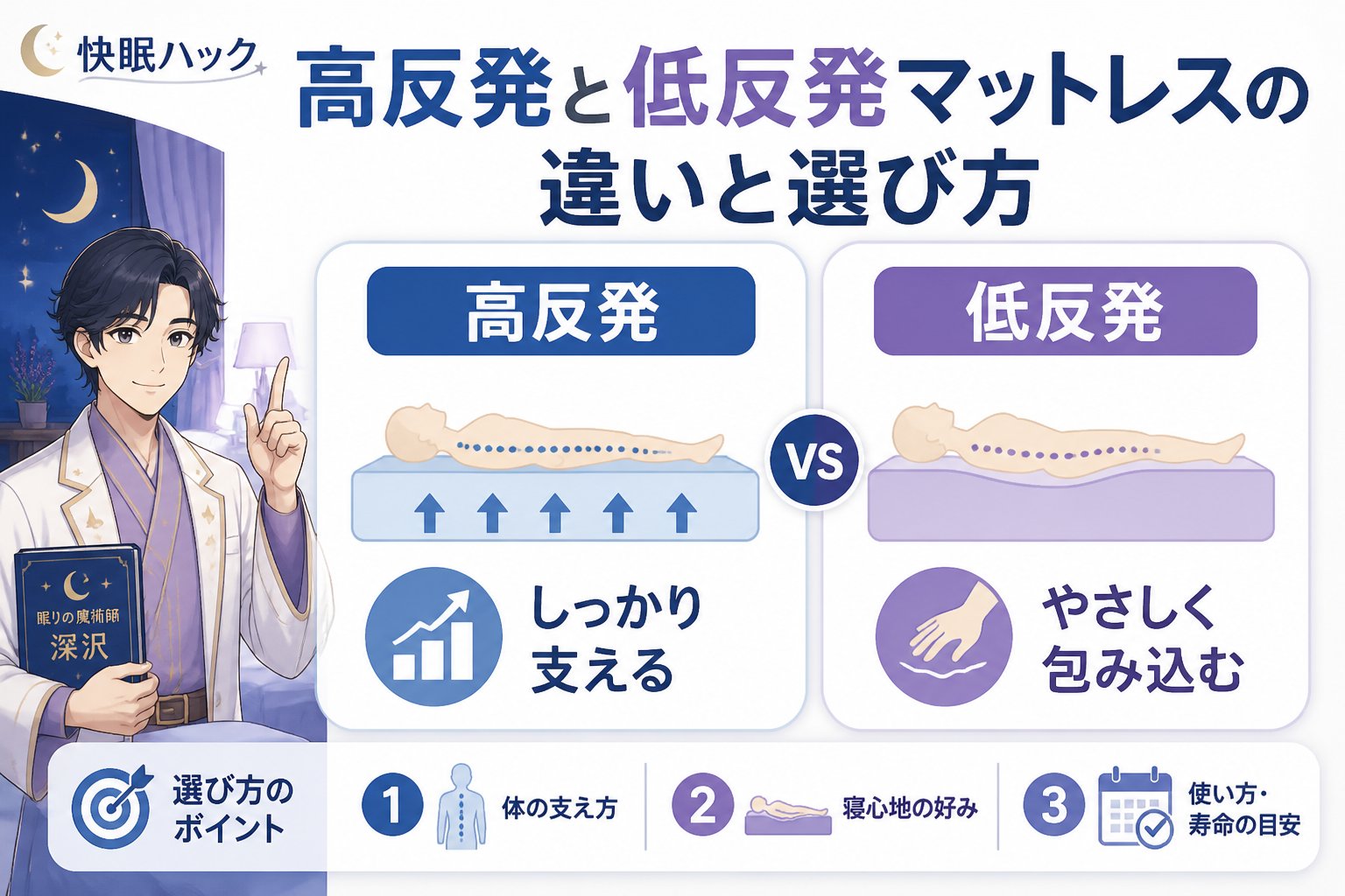 マットレス・快眠 高反発と低反発マットレスの違いと選び方