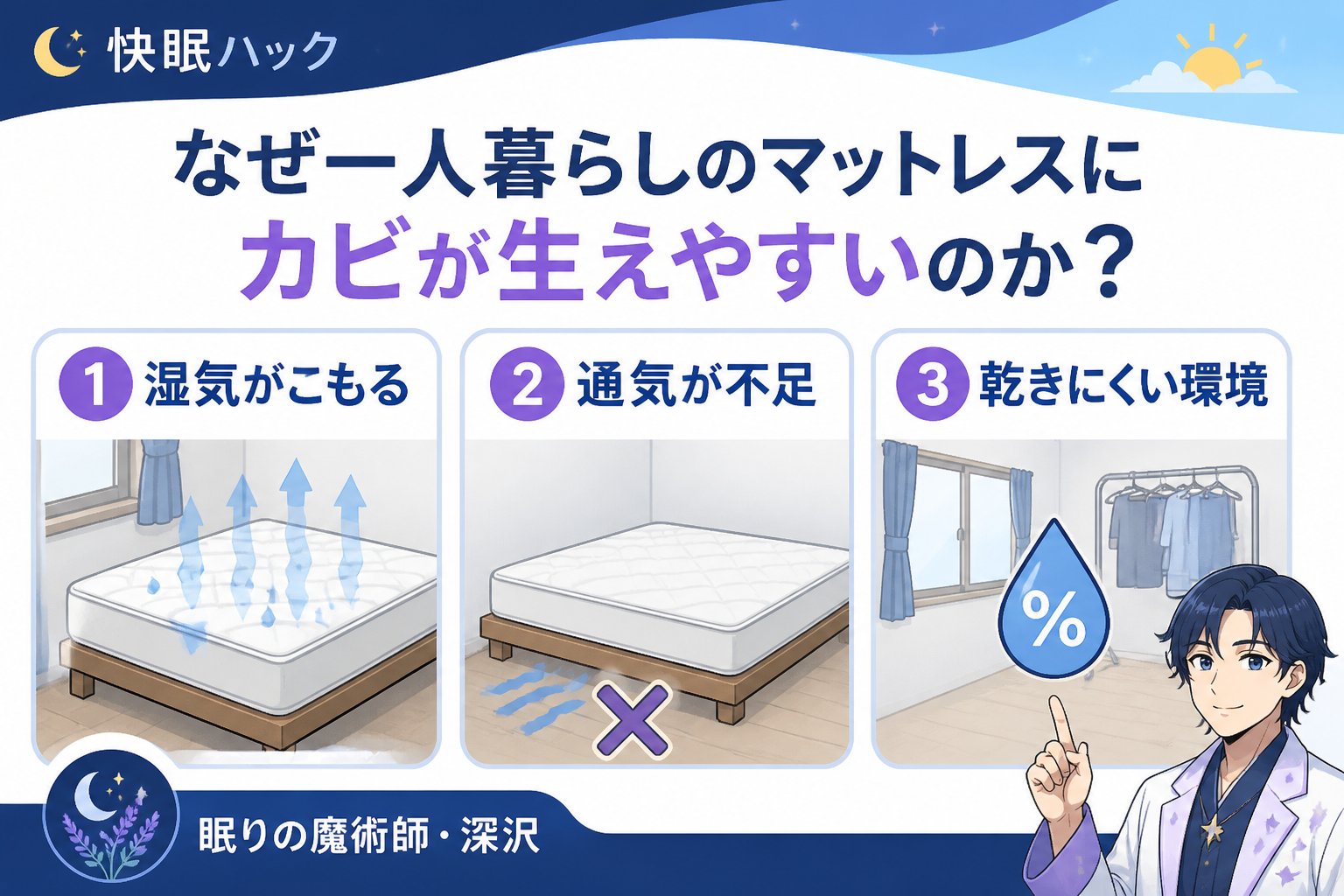 マットレス・快眠 なぜ一人暮らしのマットレスにカビが生えやすいのか？