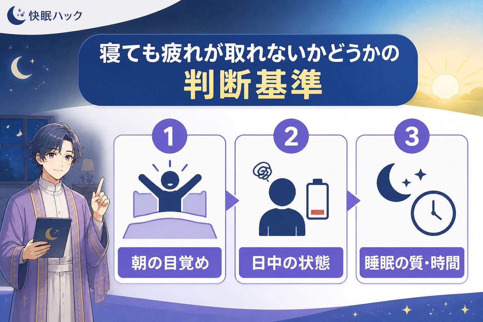 睡眠改善 寝ても疲れが取れないかどうかの判断基準
