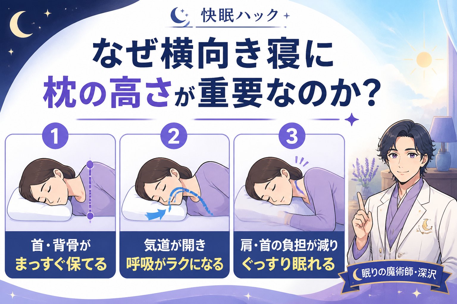 寝具 なぜ横向き寝に枕の高さが重要なのか?