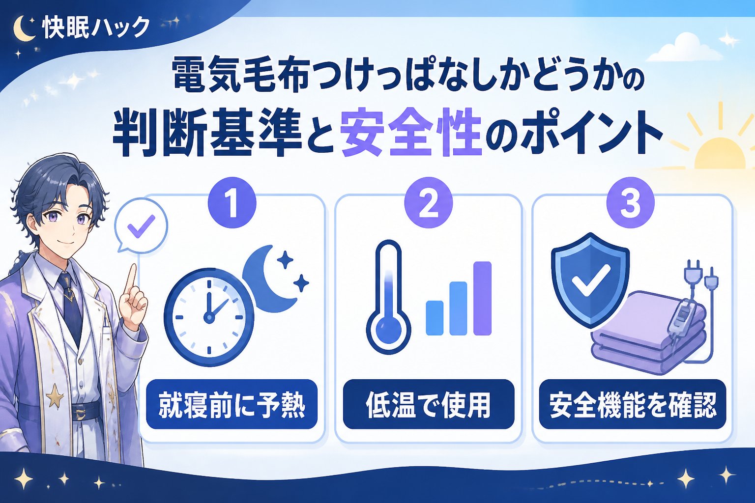 快眠グッズ 電気毛布つけっぱなしかどうかの判断基準と安全性のポイント