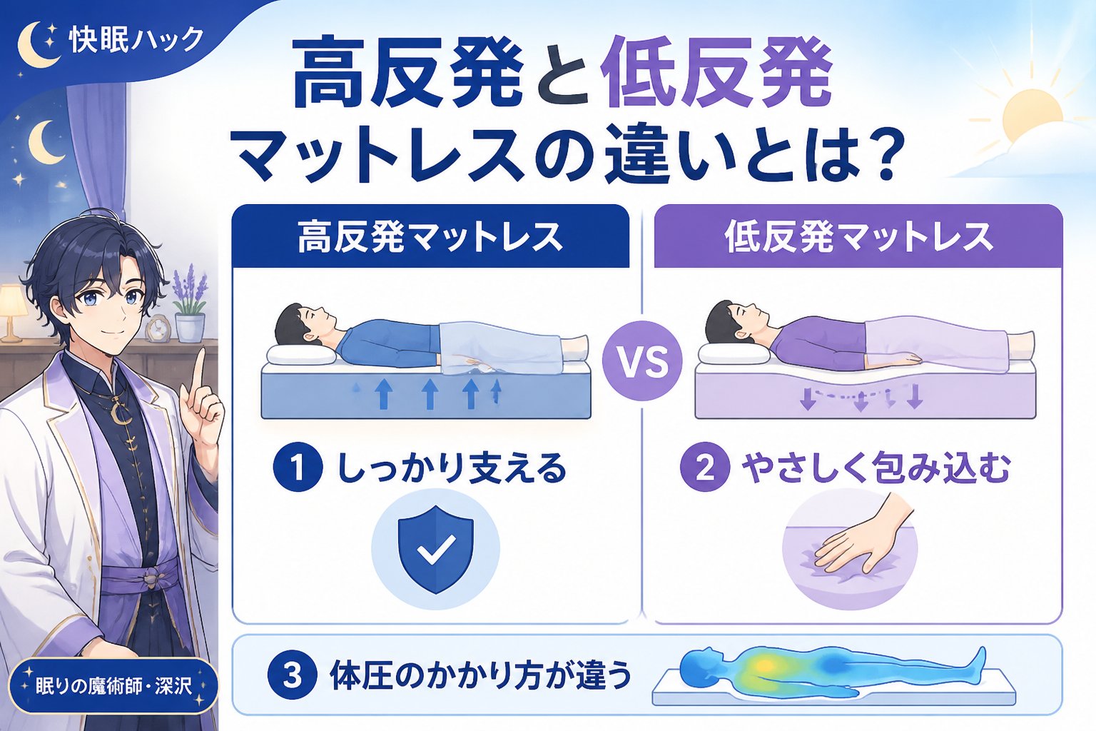 マットレス・快眠 高反発と低反発マットレスの違いとは？
