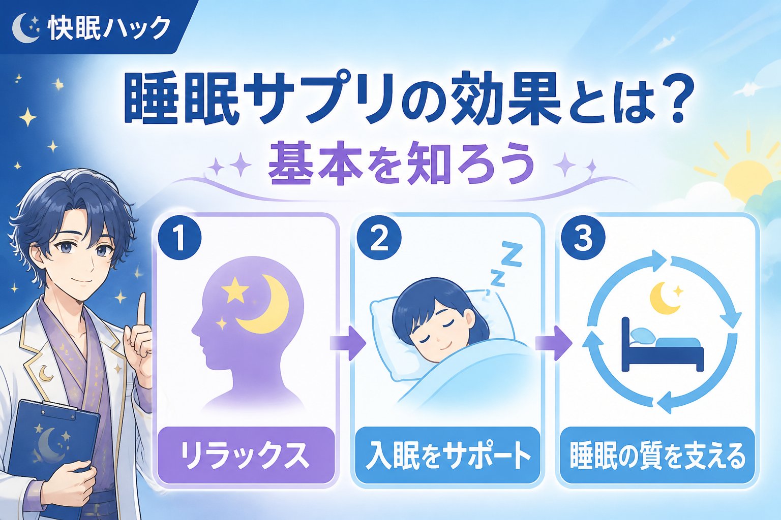 快眠グッズ 睡眠サプリの効果とは？基本を知ろう