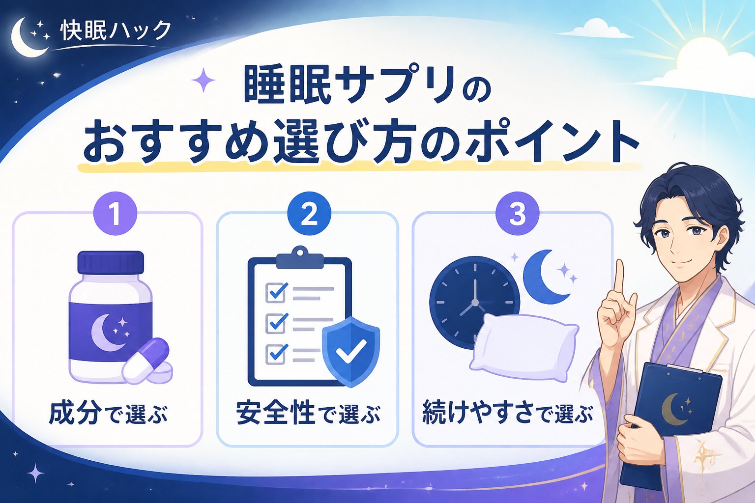 快眠グッズ 睡眠サプリのおすすめ選び方のポイント