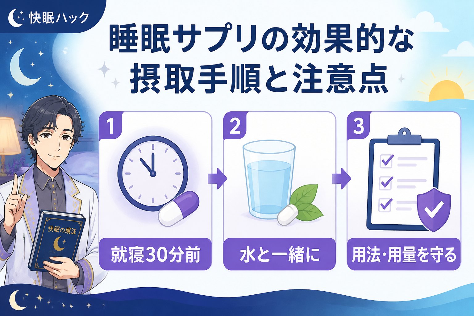 快眠グッズ 睡眠サプリの効果的な摂取手順と注意点