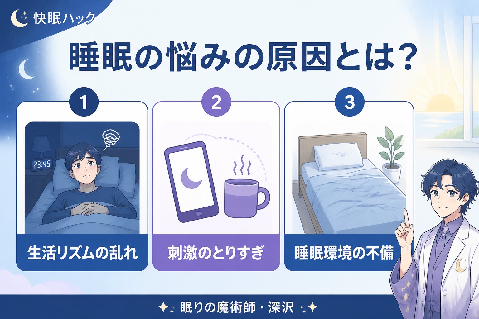 睡眠改善 睡眠の悩みの原因とは？