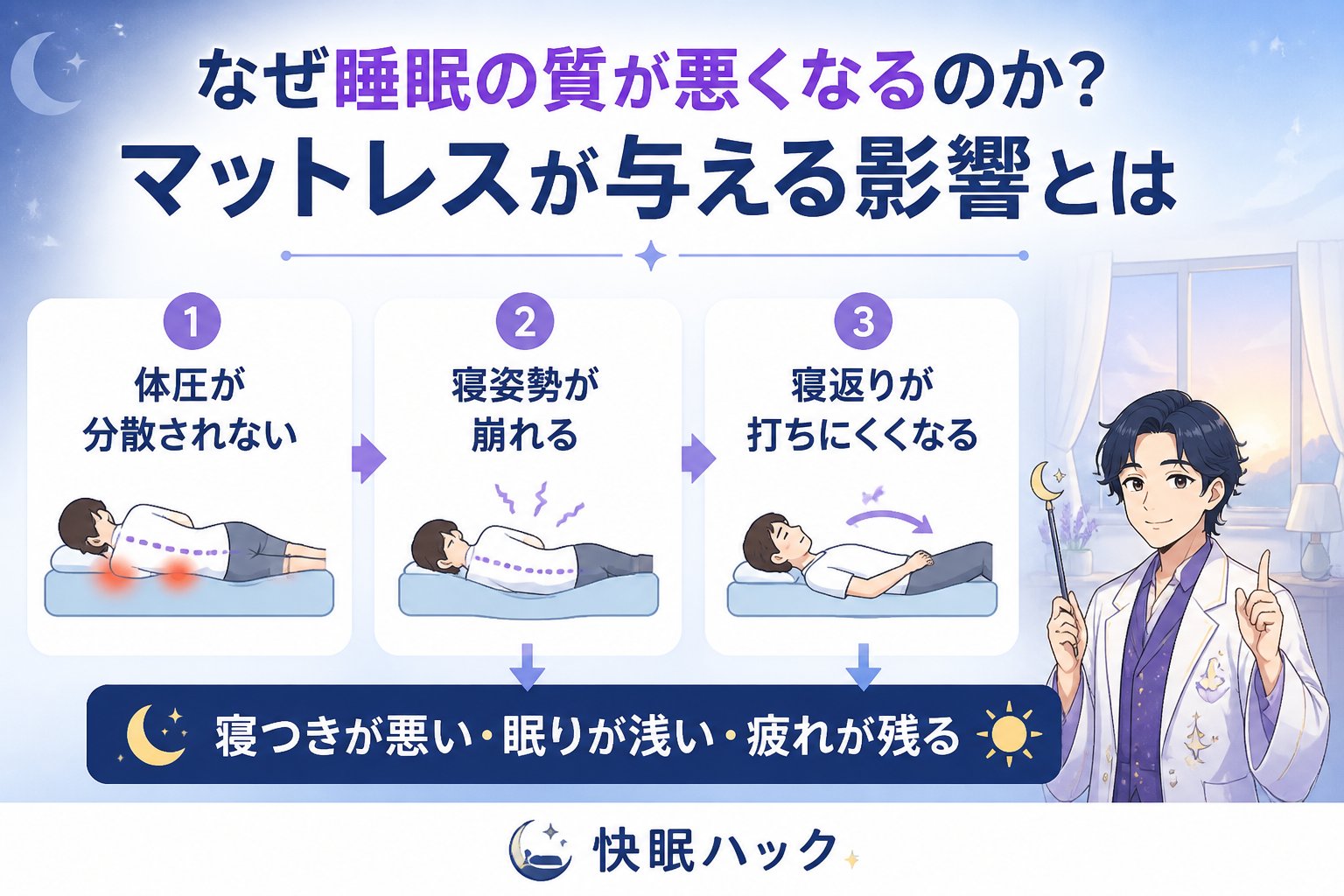 快眠グッズ なぜ睡眠の質が悪くなるのか？マットレスが与える影響とは