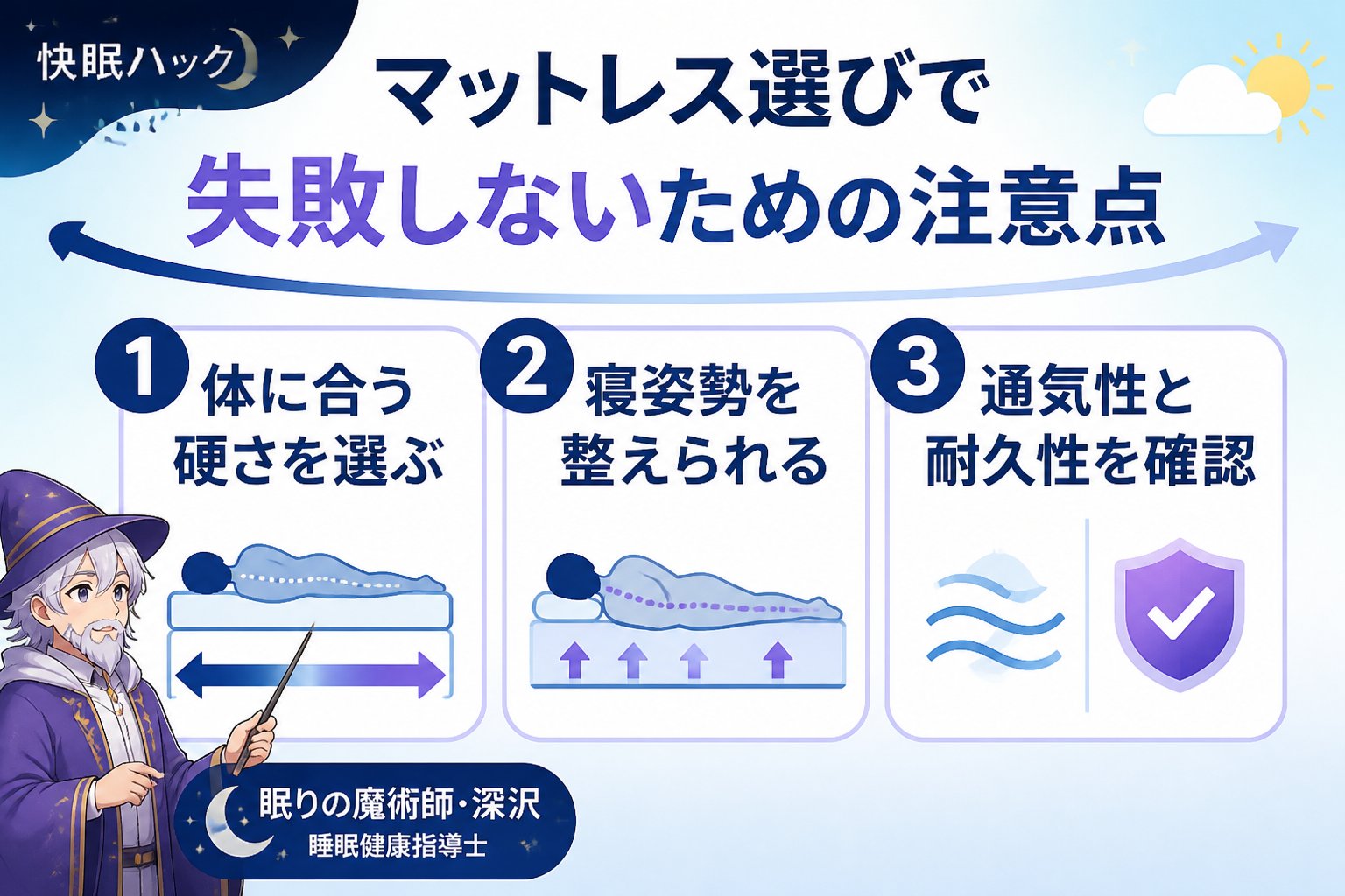 快眠グッズ マットレス選びで失敗しないための注意点