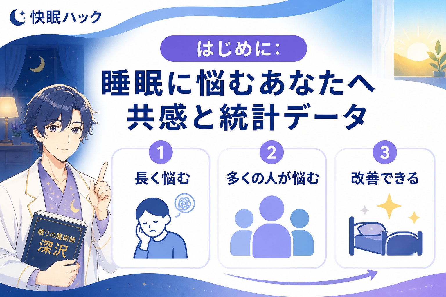 睡眠改善 はじめに：睡眠に悩むあなたへ共感と統計データ