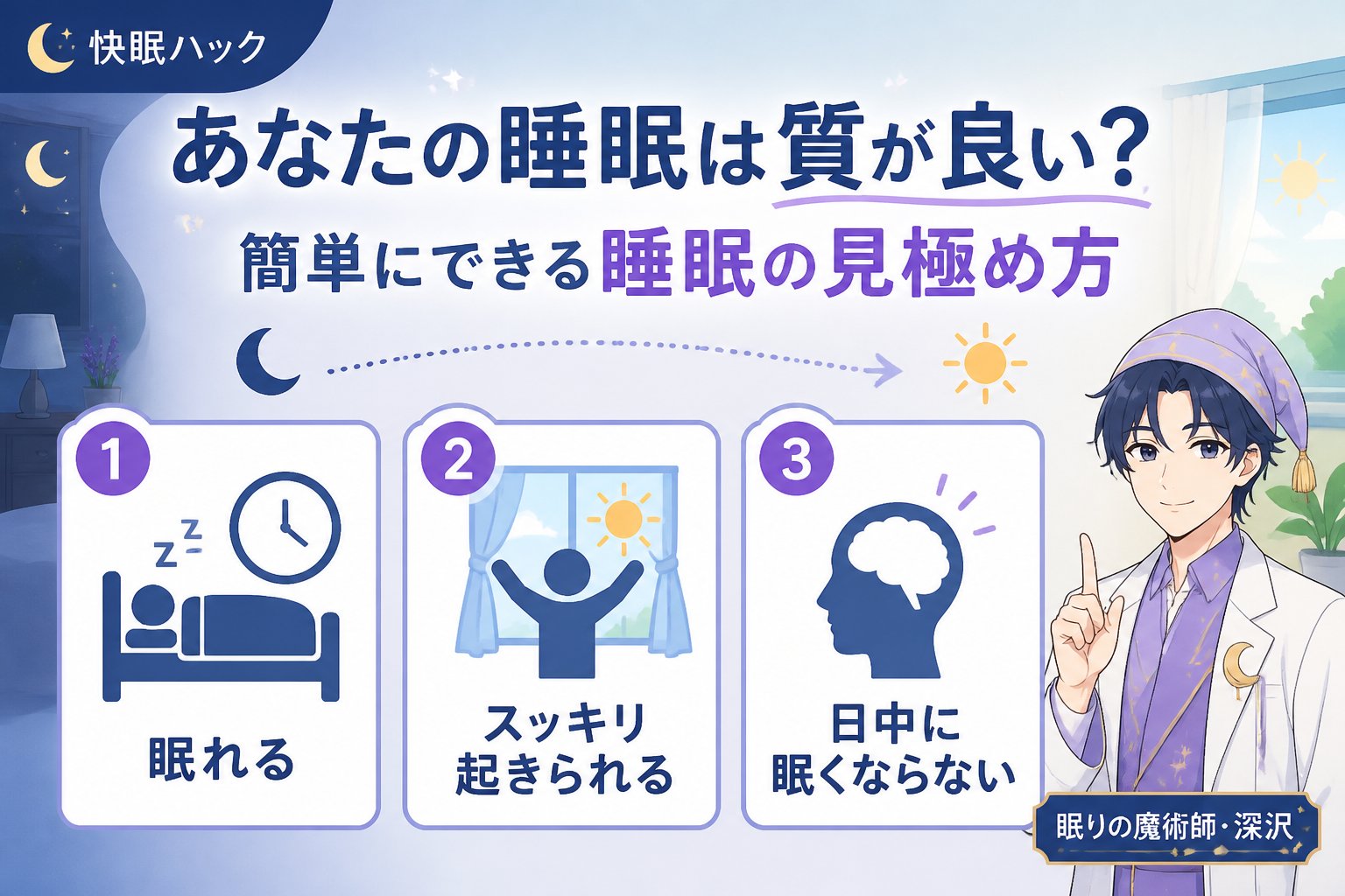 睡眠改善 2. あなたの睡眠は質が良い？簡単にできる睡眠の見極め方