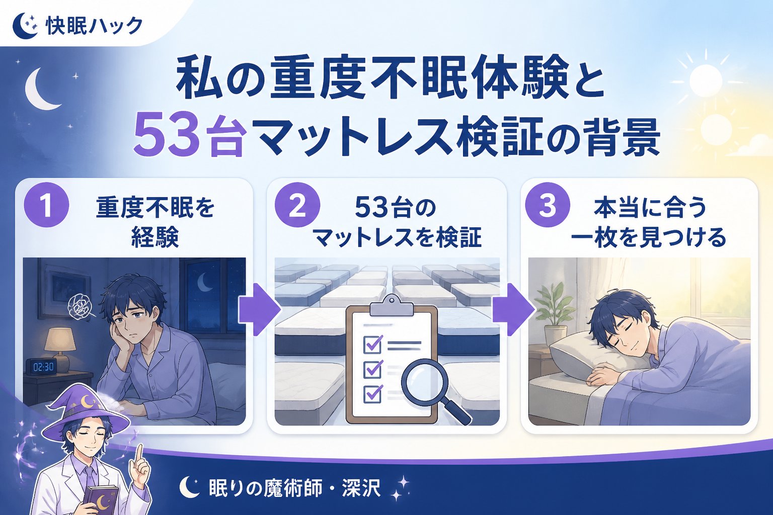 快眠グッズ 私の重度不眠体験と53台マットレス検証の背景