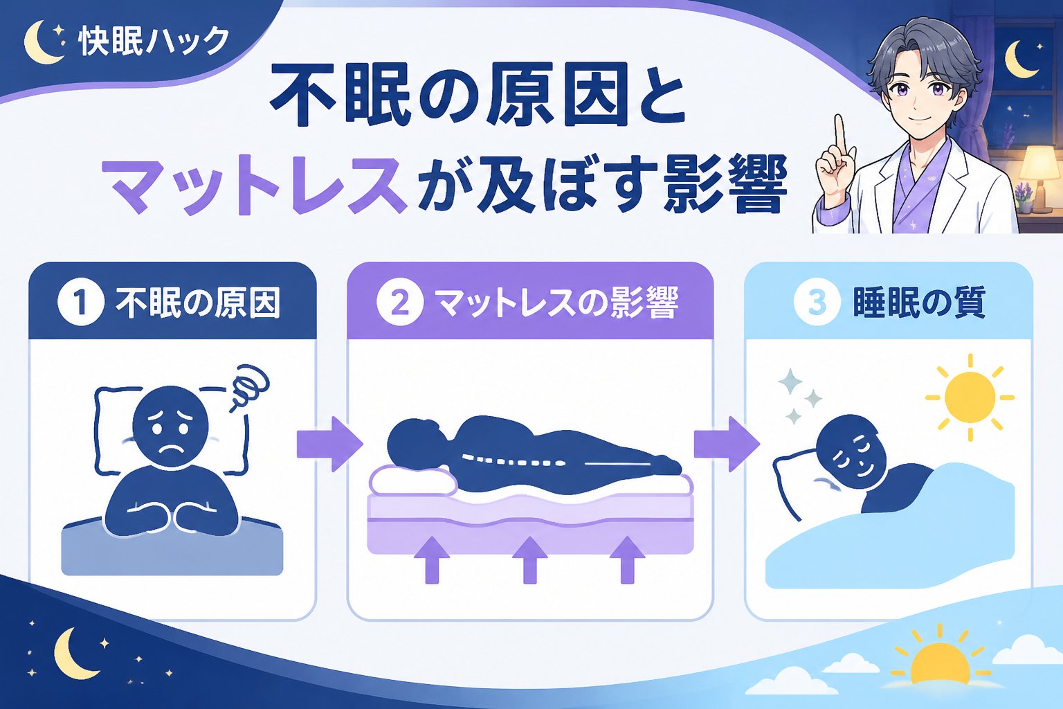 マットレス・快眠 不眠の原因とマットレスが及ぼす影響