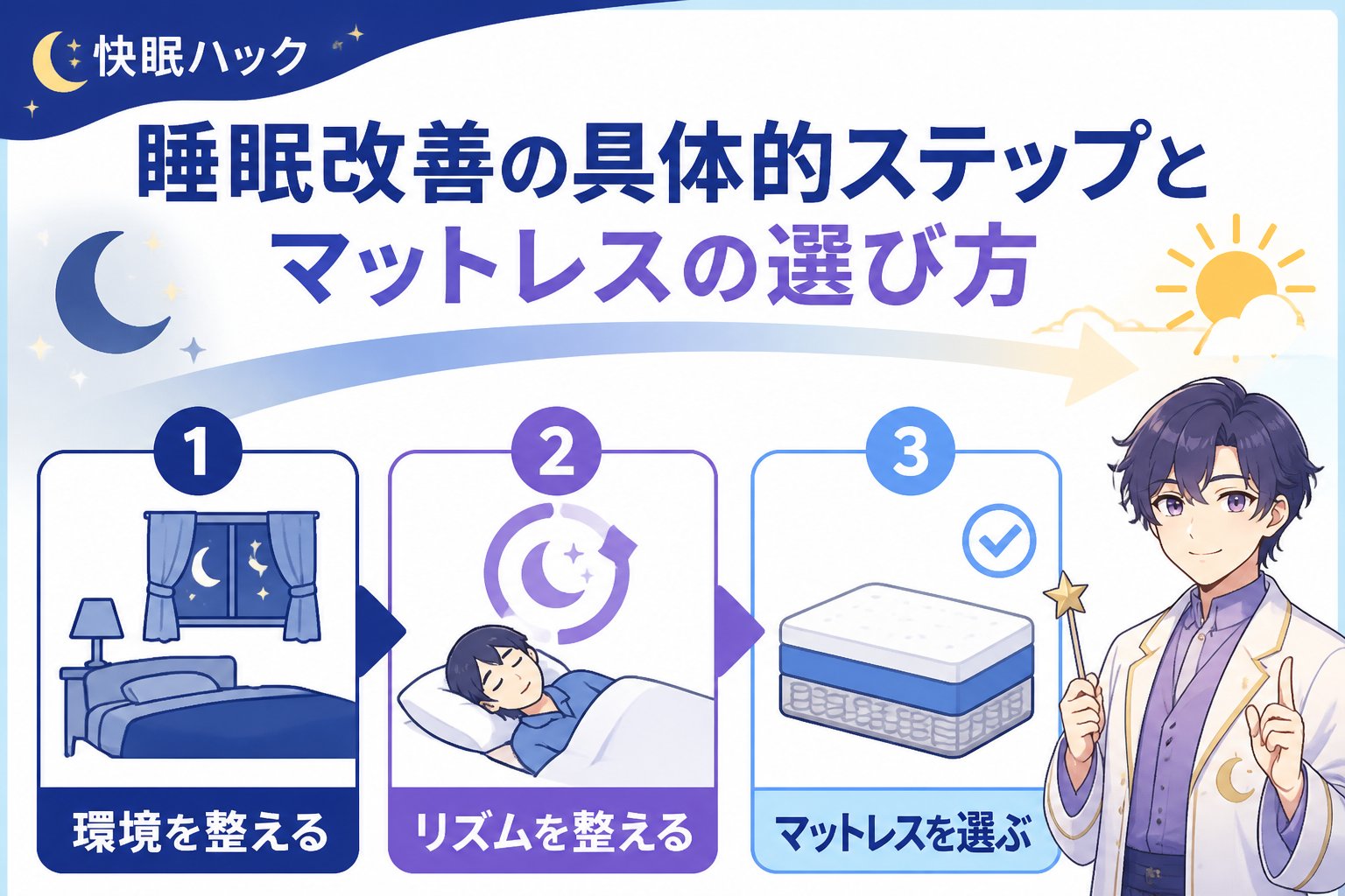 睡眠改善 睡眠改善の具体的ステップとマットレスの選び方