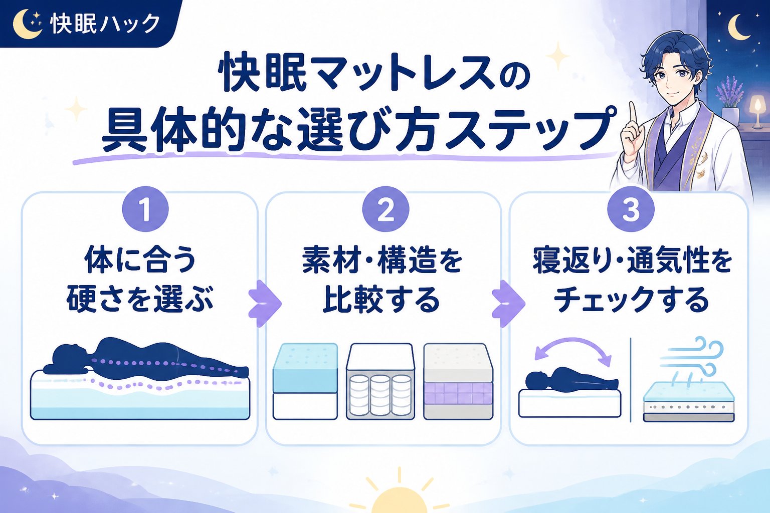 マットレス・快眠 快眠マットレスの具体的な選び方ステップ