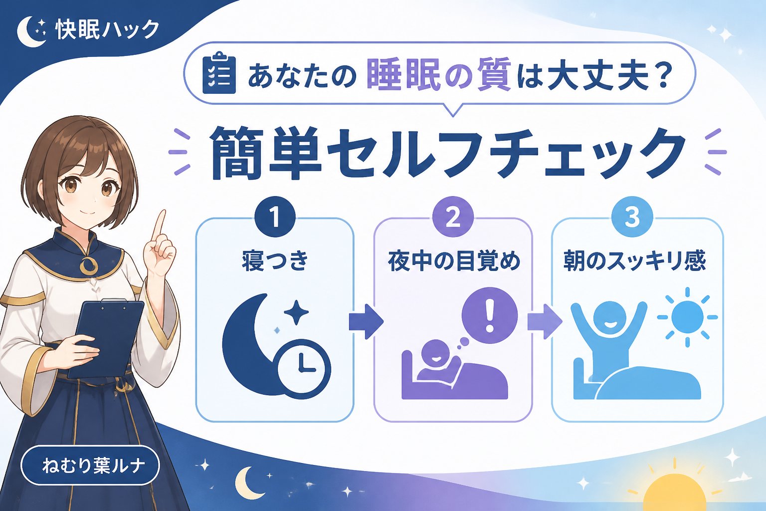 睡眠改善 あなたの睡眠の質は大丈夫？簡単セルフチェック