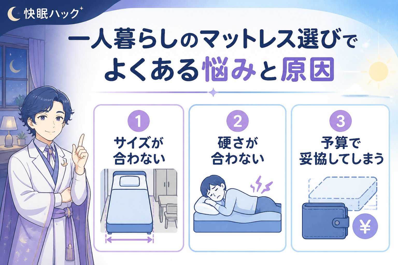 マットレス・快眠 一人暮らしのマットレス選びでよくある悩みと原因