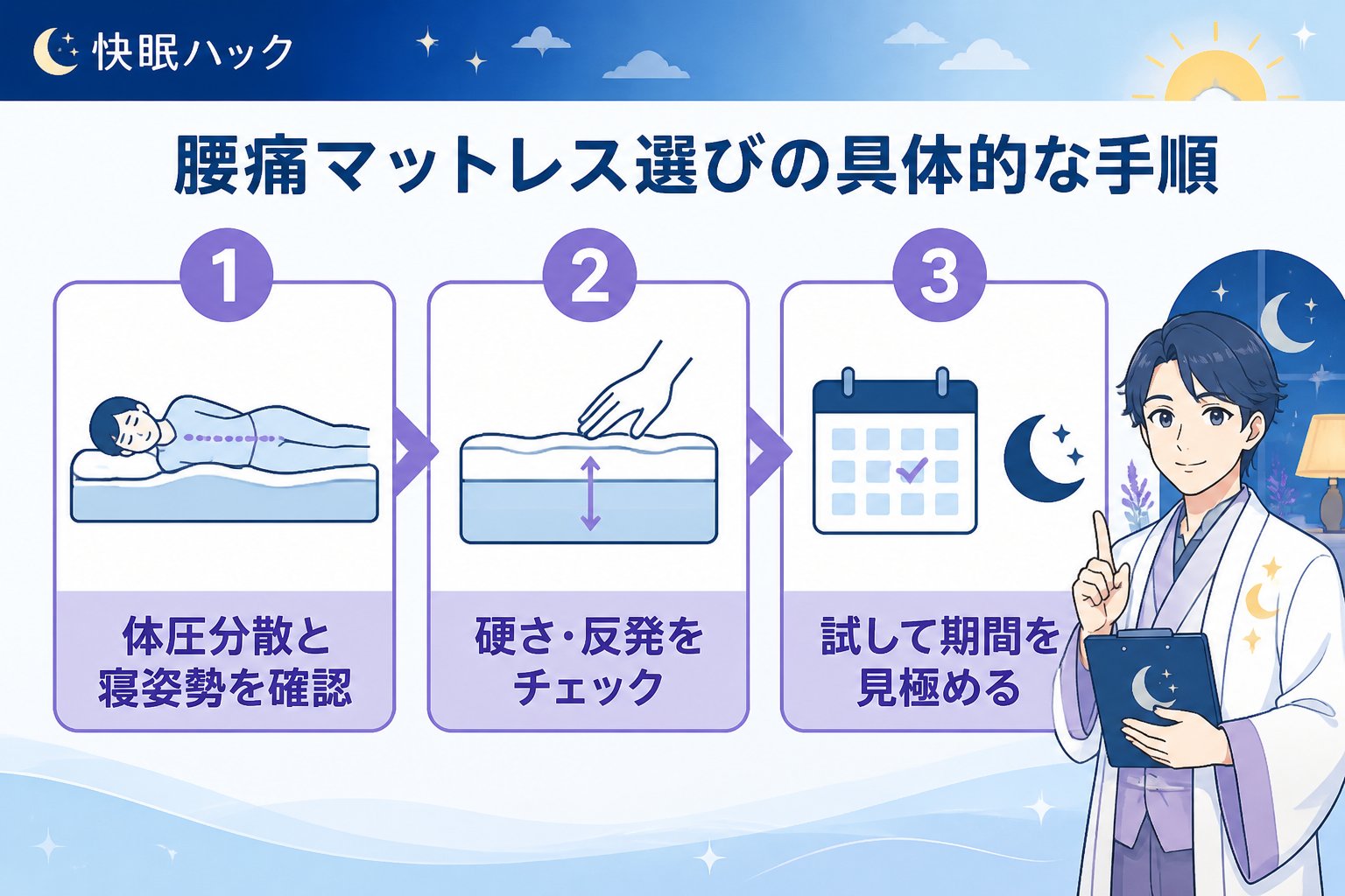 マットレス・快眠 腰痛マットレス選びの具体的な手順