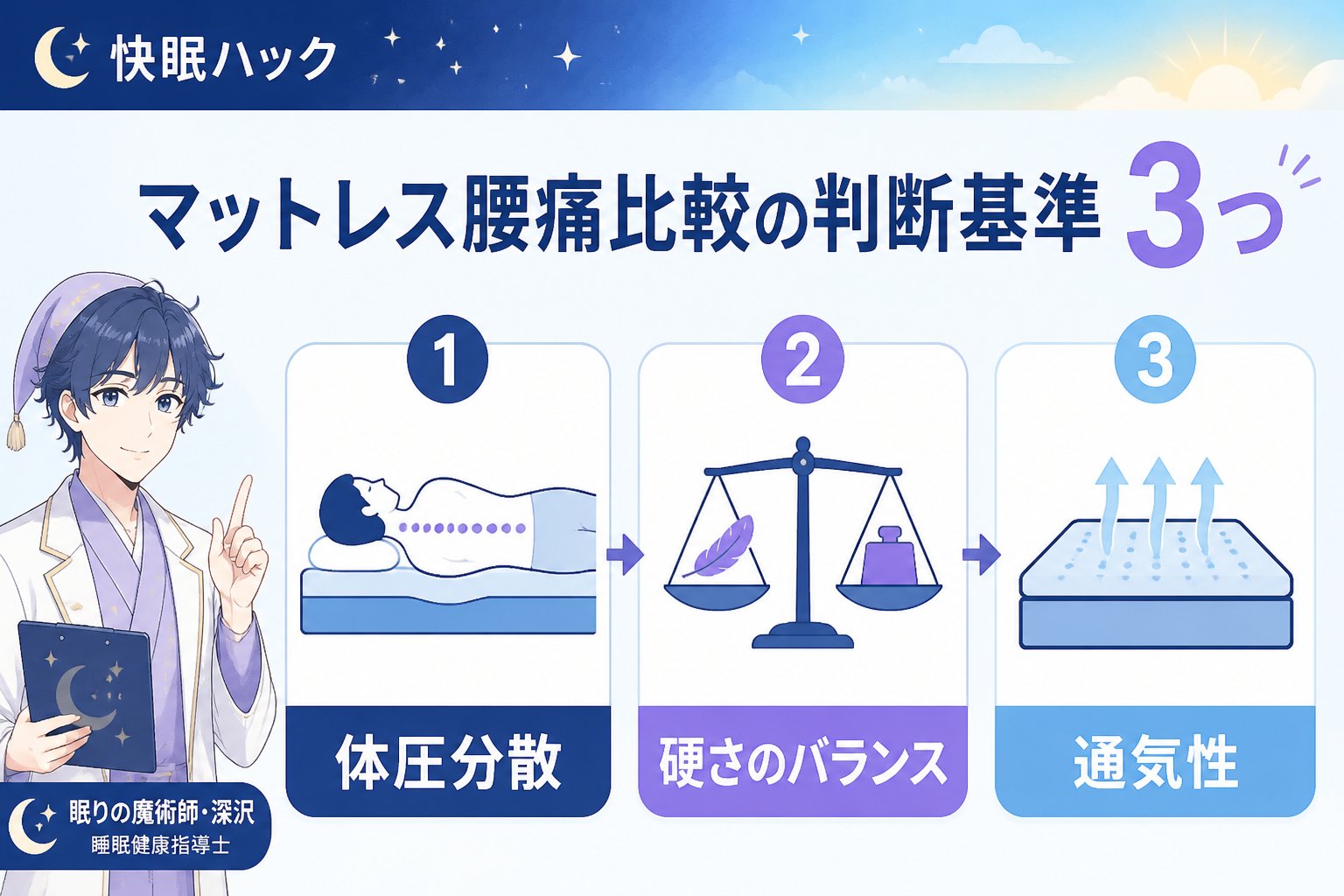 マットレス・快眠 マットレス腰痛比較の判断基準3つ