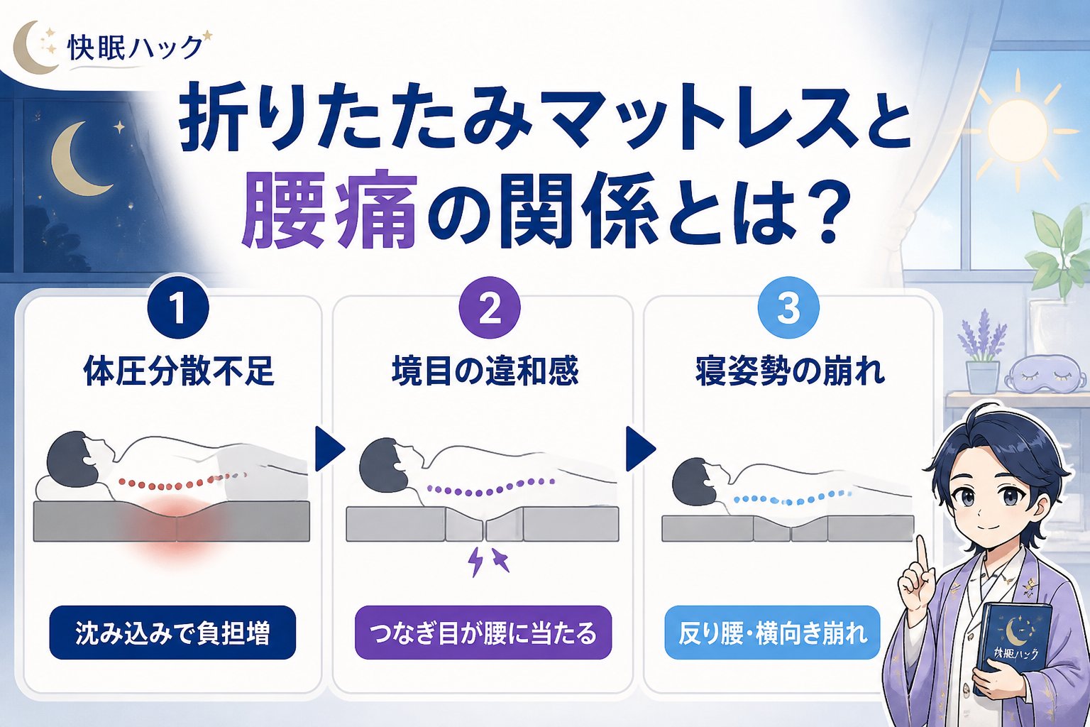 マットレス・快眠 折りたたみマットレスと腰痛の関係とは?