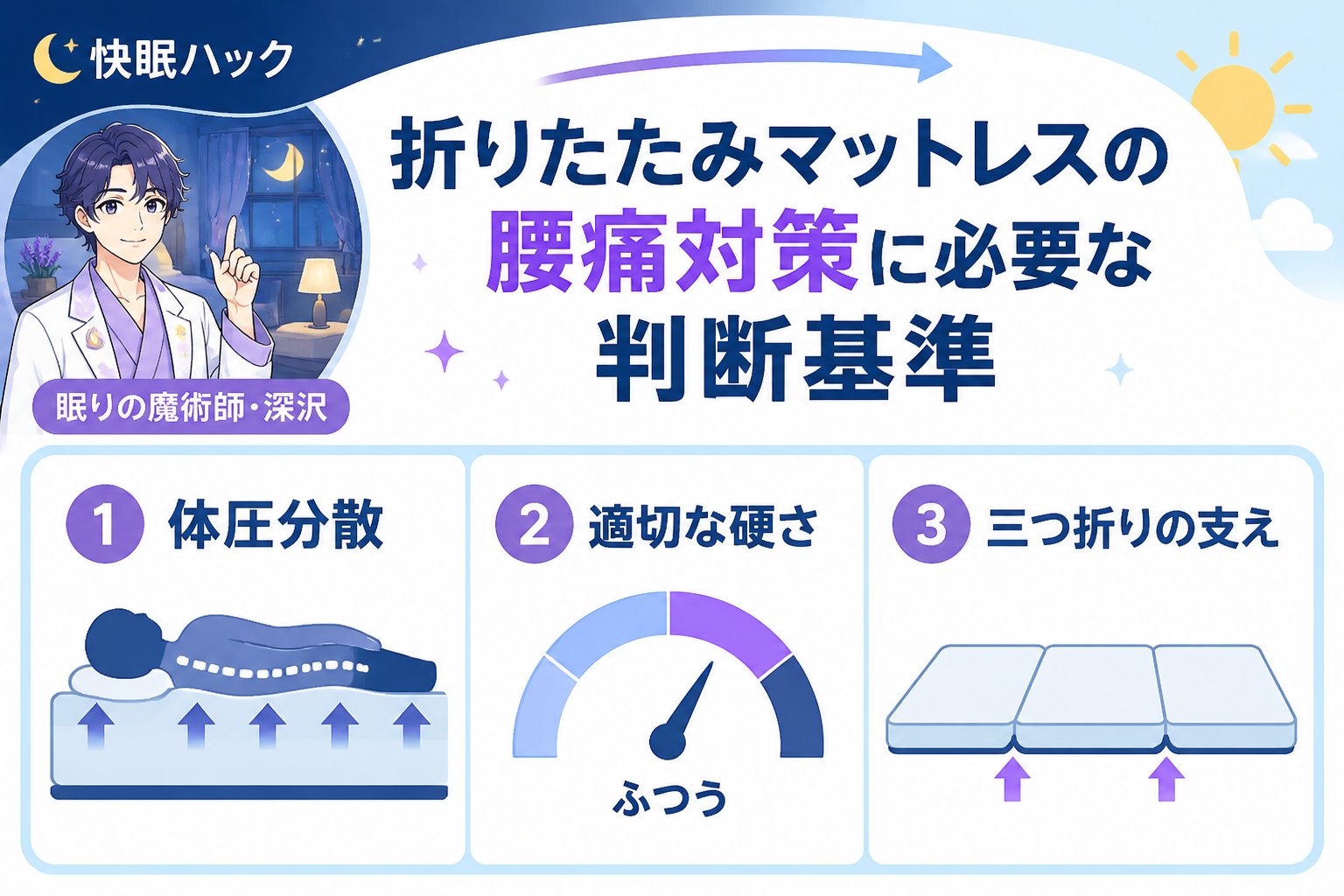 マットレス・快眠 折りたたみマットレスの腰痛対策に必要な判断基準
