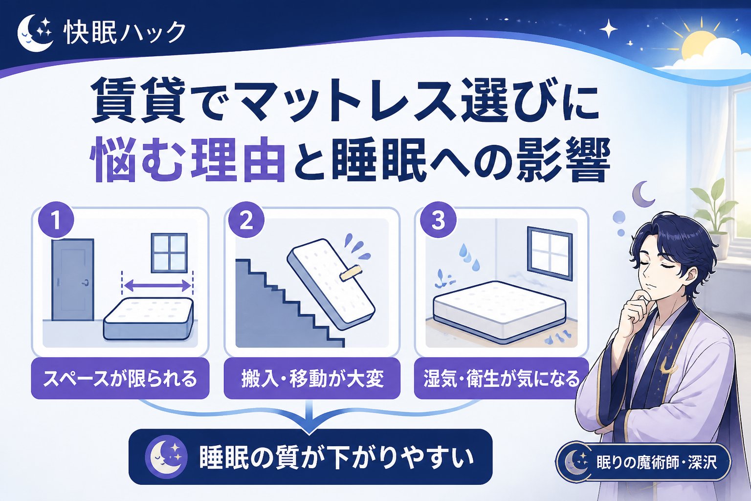 マットレス・快眠 賃貸でマットレス選びに悩む理由と睡眠への影響