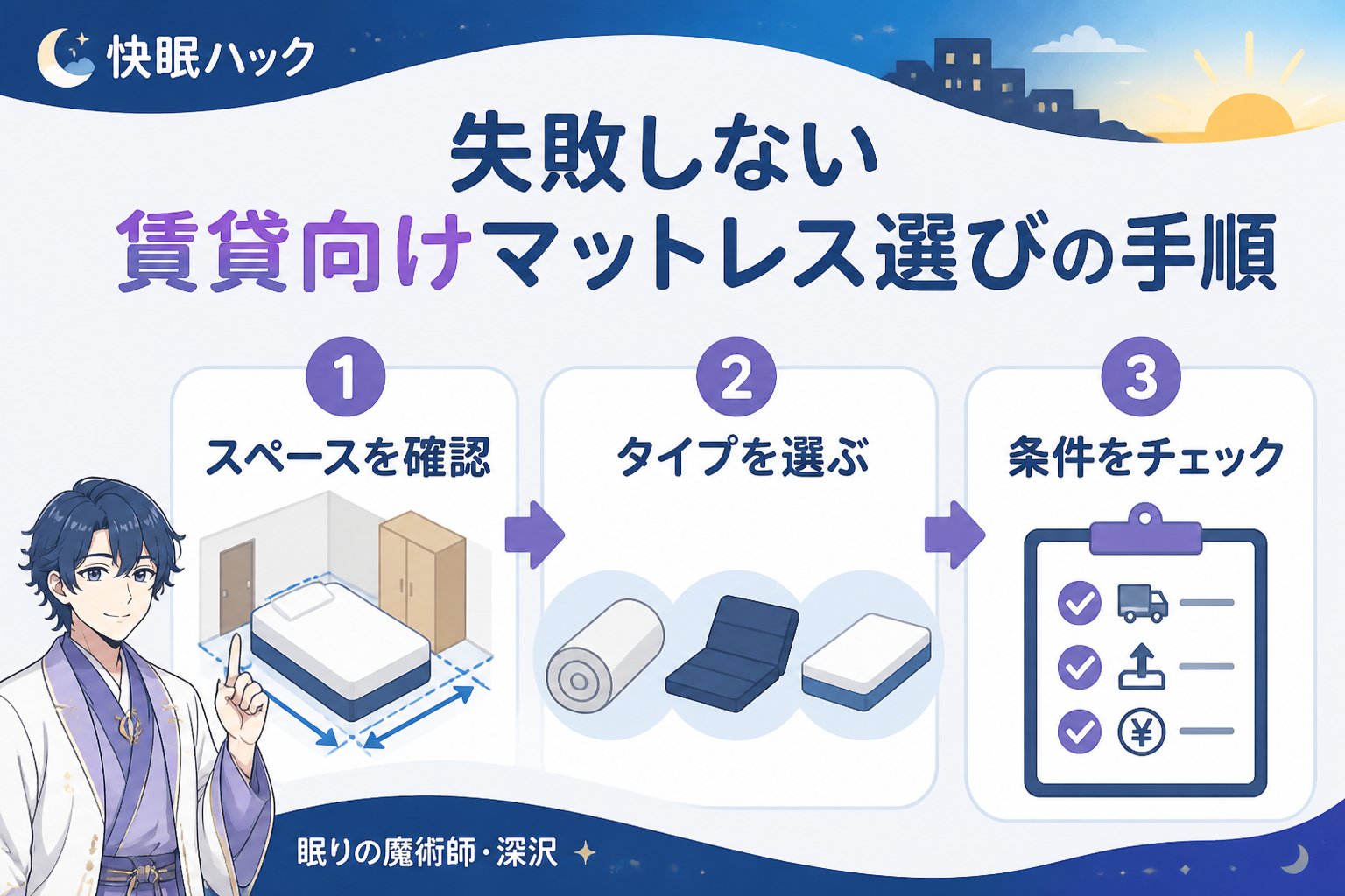 マットレス・快眠 失敗しない賃貸向けマットレス選びの手順