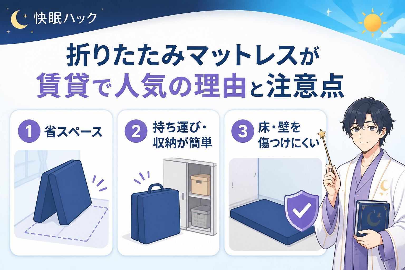 マットレス・快眠 折りたたみマットレスが賃貸で人気の理由と注意点