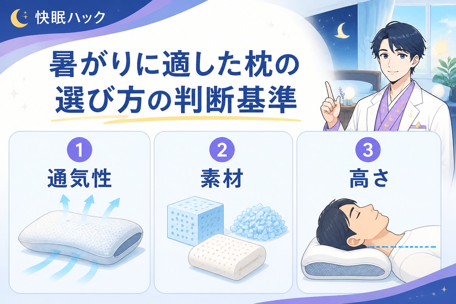 寝具 暑がりに適した枕の選び方の判断基準