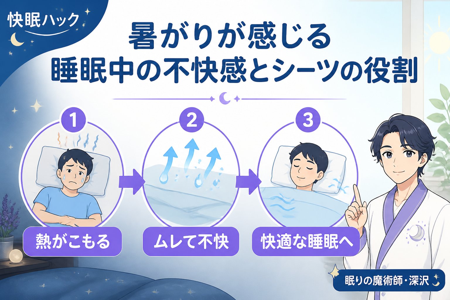 寝具 暑がりが感じる睡眠中の不快感とシーツの役割