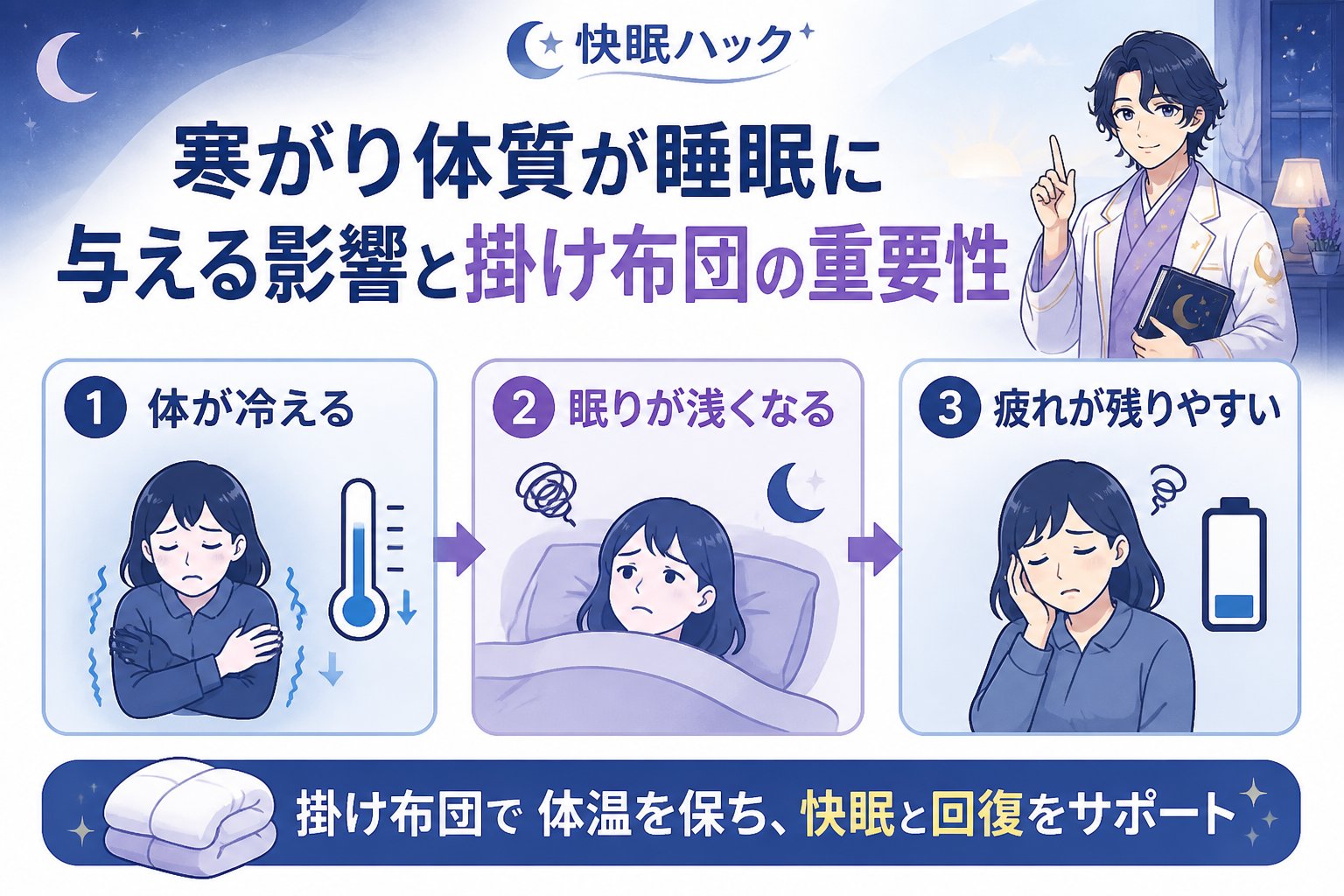 寝具 寒がり体質が睡眠に与える影響と掛け布団の重要性