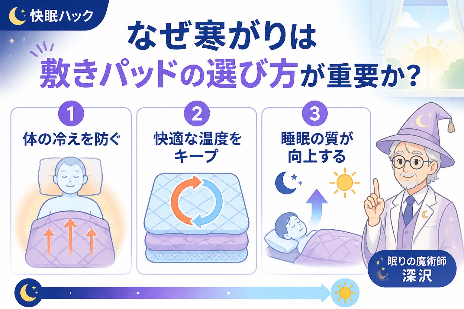 寝具 なぜ寒がりは敷きパッドの選び方が重要か?