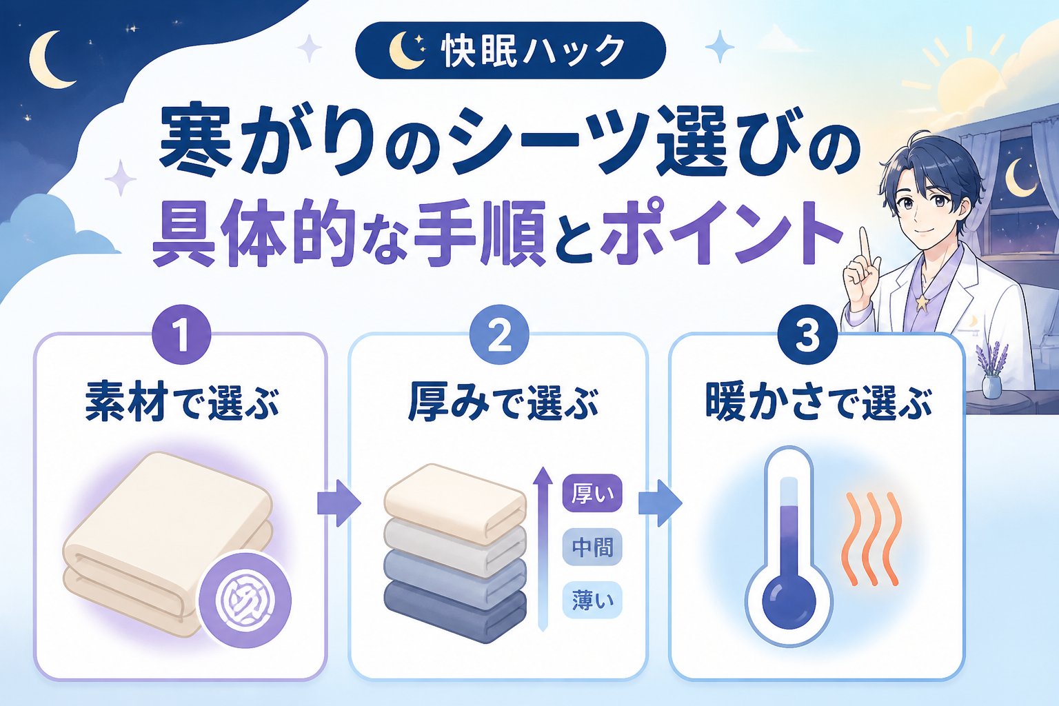 寝具 寒がりのシーツ選びの具体的な手順とポイント