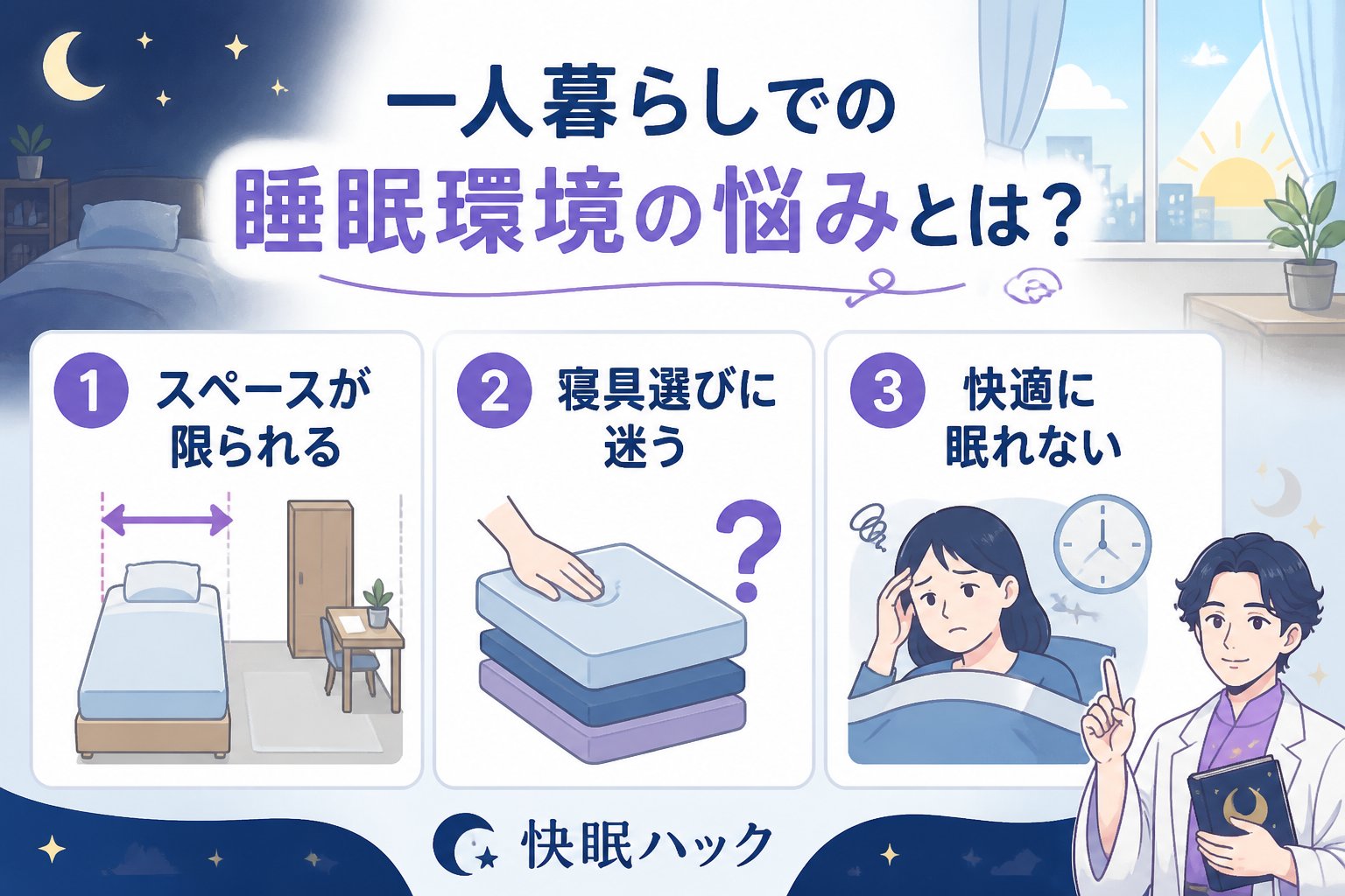 マットレス・快眠 一人暮らしでの睡眠環境の悩みとは？