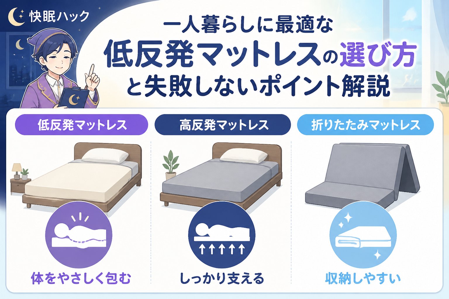 マットレス・快眠 高反発マットレスや折りたたみマットレスとの比較