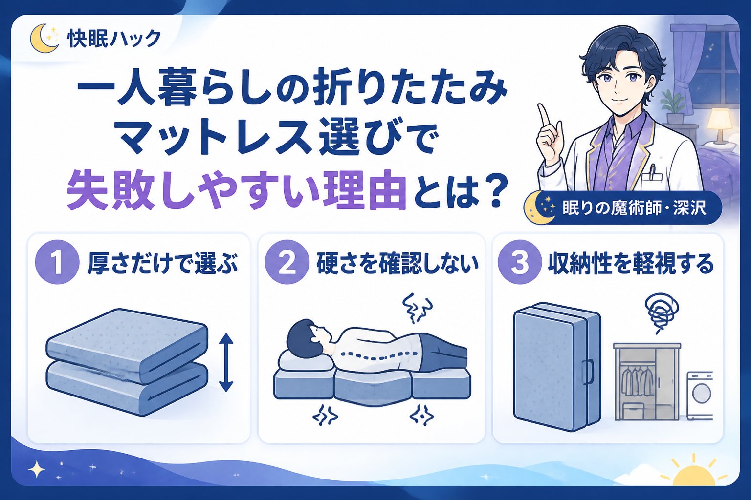 マットレス・快眠 一人暮らしの折りたたみマットレス選びで失敗しやすい理由とは?