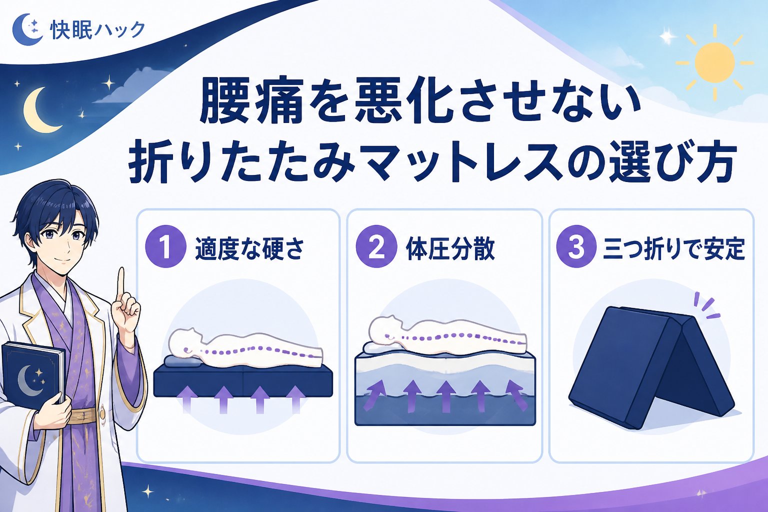 マットレス・快眠 腰痛を悪化させない折りたたみマットレスの選び方の具体的ポイント