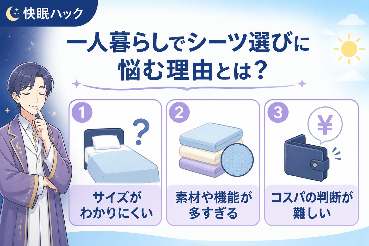 寝具 一人暮らしでシーツ選びに悩む理由とは？